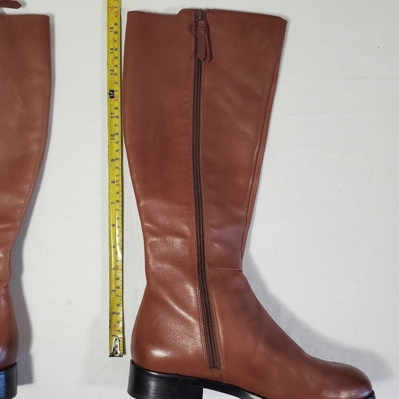 Cole Haan Katrina Tall Tan Riding Leather Boots Size 8 - Picture 9 of 17